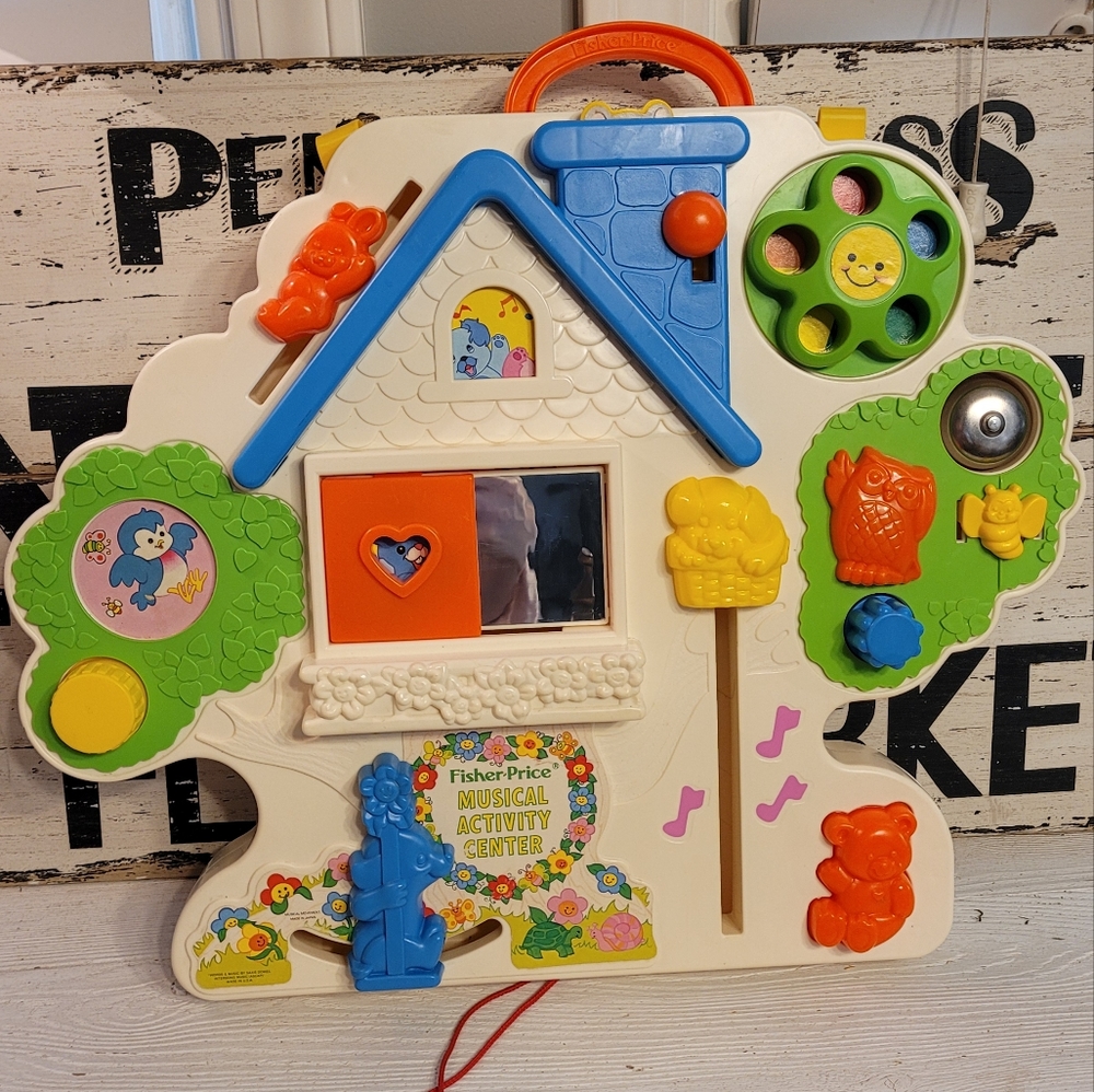 Vintage 1985 Fisher Price Musical Activity Center Baby Crib Toy
